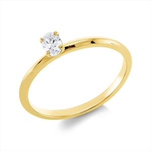 Solitaire Ring 4er-Krappe 18kt Gelbgold mit 0,22ct Diamanten