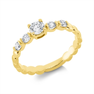 Solitaire Ring  18kt Gelbgold mit 0,39ct Diamanten