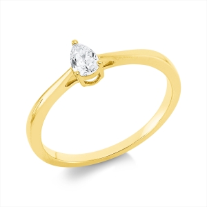 Solitaire Ring 3er-Krappe 18kt Gelbgold mit 0,20ct Diamanten
