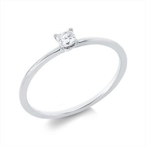 Solitaire Ring 4er-Krappe 18kt Gelbgold mit 0,15ct Diamanten