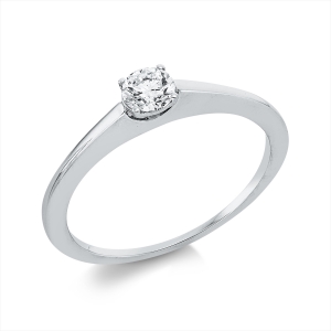 Solitaire Ring 4er-Krappe 18kt Weißgold mit 0,25ct Diamanten