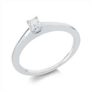 Solitaire Ring 4er-Krappe 18kt Weißgold mit 0,25ct Diamanten