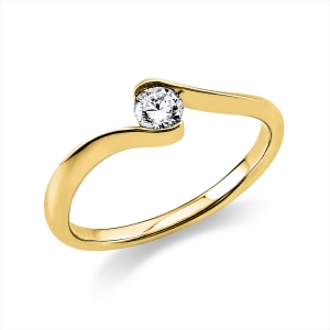 Solitaire Ring  14kt Gelbgold mit 0,20ct Diamanten