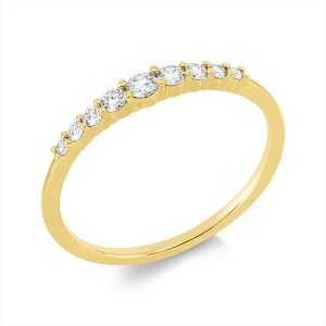 Memoire halb Ring  18kt Gelbgold mit 0,21ct Diamanten
