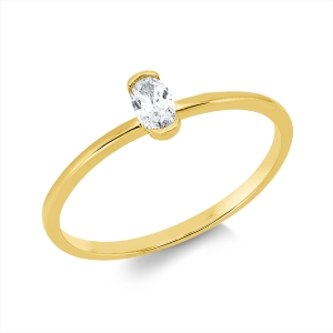 Solitaire Ring  18kt Gelbgold mit 0,16ct Diamanten