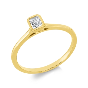 Solitaire Ring Zarge 18kt Gelbgold mit 0,20ct Diamanten