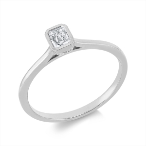 Solitaire Ring Zarge 18kt Gelbgold mit 0,20ct Diamanten