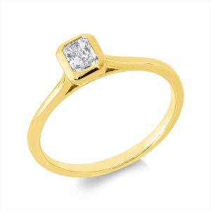 Solitaire Ring Zarge 18kt Gelbgold mit 0,30ct Diamanten