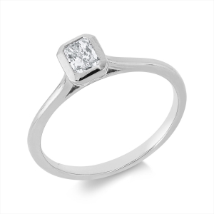 Solitaire Ring Zarge 18kt Gelbgold mit 0,30ct Diamanten