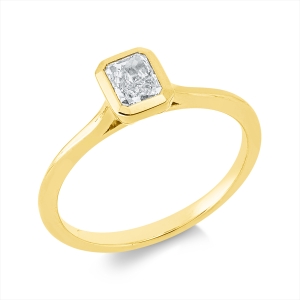 Solitaire Ring Zarge 18kt Gelbgold mit 0,40ct Diamanten