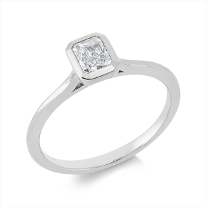 Solitaire Ring Zarge 18kt Gelbgold mit 0,40ct Diamanten