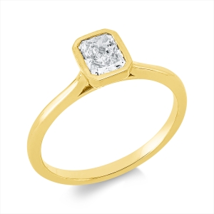 Solitaire Ring Zarge 18kt Gelbgold mit 0,50ct Diamanten