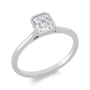 Solitaire Ring Zarge 18kt Gelbgold mit 0,50ct Diamanten