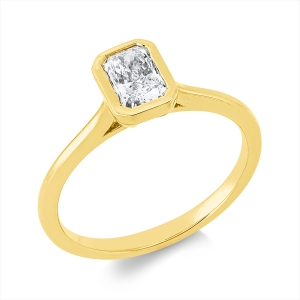 Solitaire Ring Zarge 18kt Gelbgold mit 0,60ct Diamanten