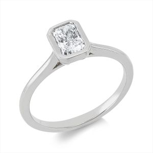 Solitaire Ring Zarge 18kt Gelbgold mit 0,60ct Diamanten