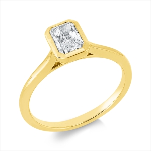 Solitaire Ring Zarge 18kt Gelbgold mit 0,70ct Diamanten