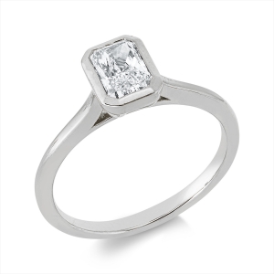 Solitaire Ring Zarge 18kt Gelbgold mit 0,70ct Diamanten