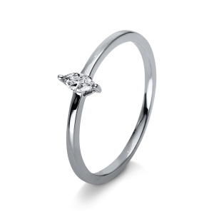 Solitaire Ring  14kt Weißgold mit 0,09ct Diamanten