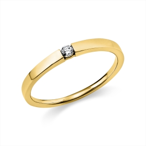 Solitaire Ring  18kt Gelbgold mit 0,05ct Diamanten
