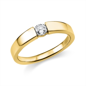 Solitaire Ring  18kt Gelbgold mit 0,20ct Diamanten
