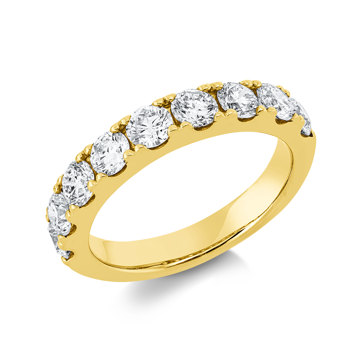 Memoire halb Ring  14kt Gelbgold mit 1,51ct Diamanten