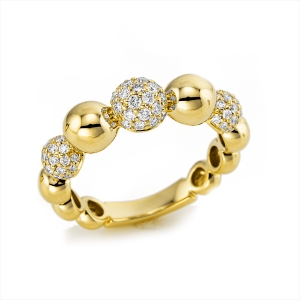 Pavé Ring  18kt Gelbgold mit 0,59ct Diamanten