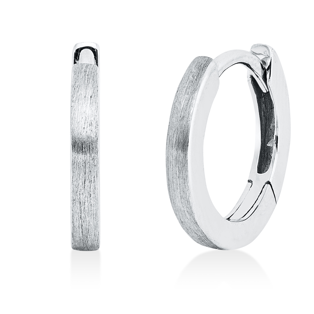 Creolen  18kt Weißgold mattiert mit 0,00ct Diamanten