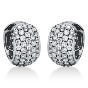 Pavé Creolen  18kt Weißgold mit 1,30ct Diamanten