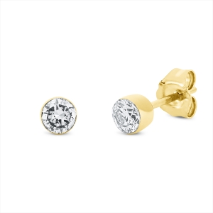 Solitaire Ohrstecker  18kt Gelbgold mit 0,50ct Diamanten
