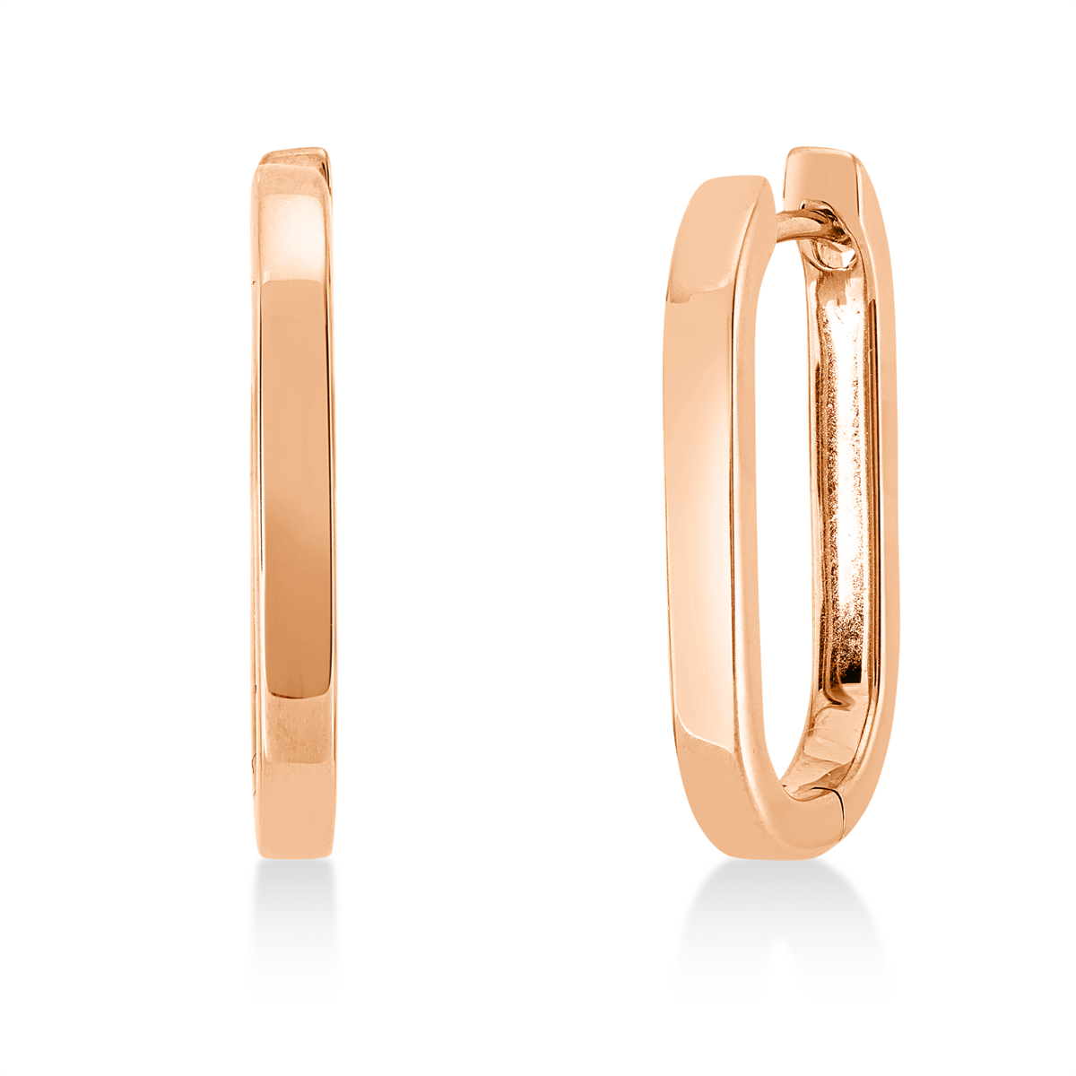 Creolen  18kt Rotgold poliert mit 0,00ct Diamanten