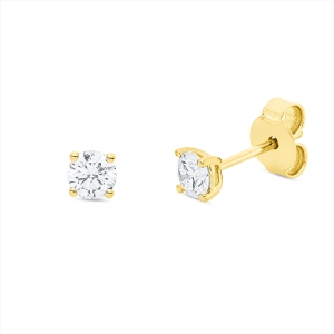 Solitaire Ohrstecker 4er-Krappe 18kt Gelbgold mit 0,51ct Diamanten