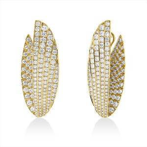 Pavé Creolen  18kt Gelbgold mit 10,21ct Diamanten