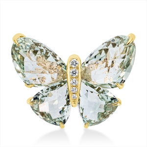 Brosche 18 kt GG Schmetterling