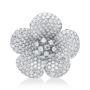 Brosche 18 kt WG Blume