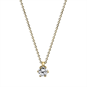 Solitaire Collier 6er-Krappe 18kt Gelbgold mit 0,15ct Diamanten
