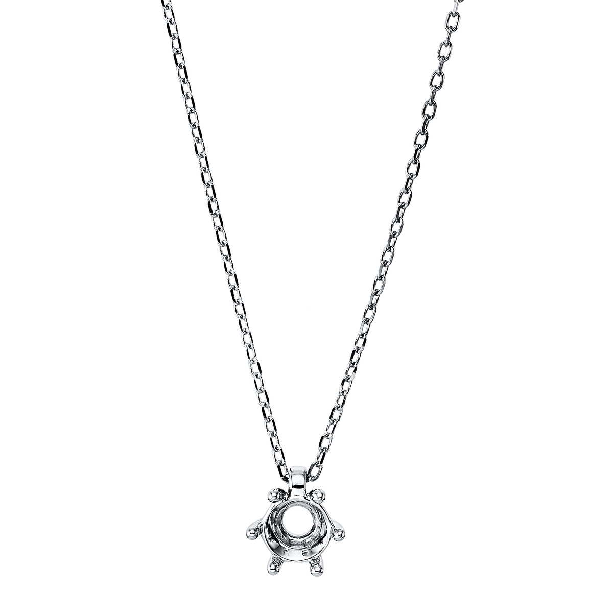 Solitaire Collier 6er-Krappe 14kt Weißgold mit 0,00ct Diamanten