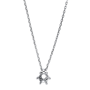 Solitaire Collier 6er-Krappe 14kt Weißgold mit 0,00ct Diamanten