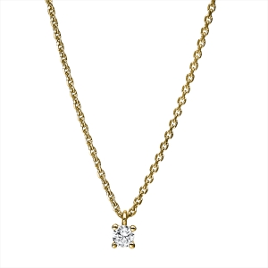 Solitaire Collier 4er-Krappe 14kt Gelbgold mit 0,10ct Diamanten