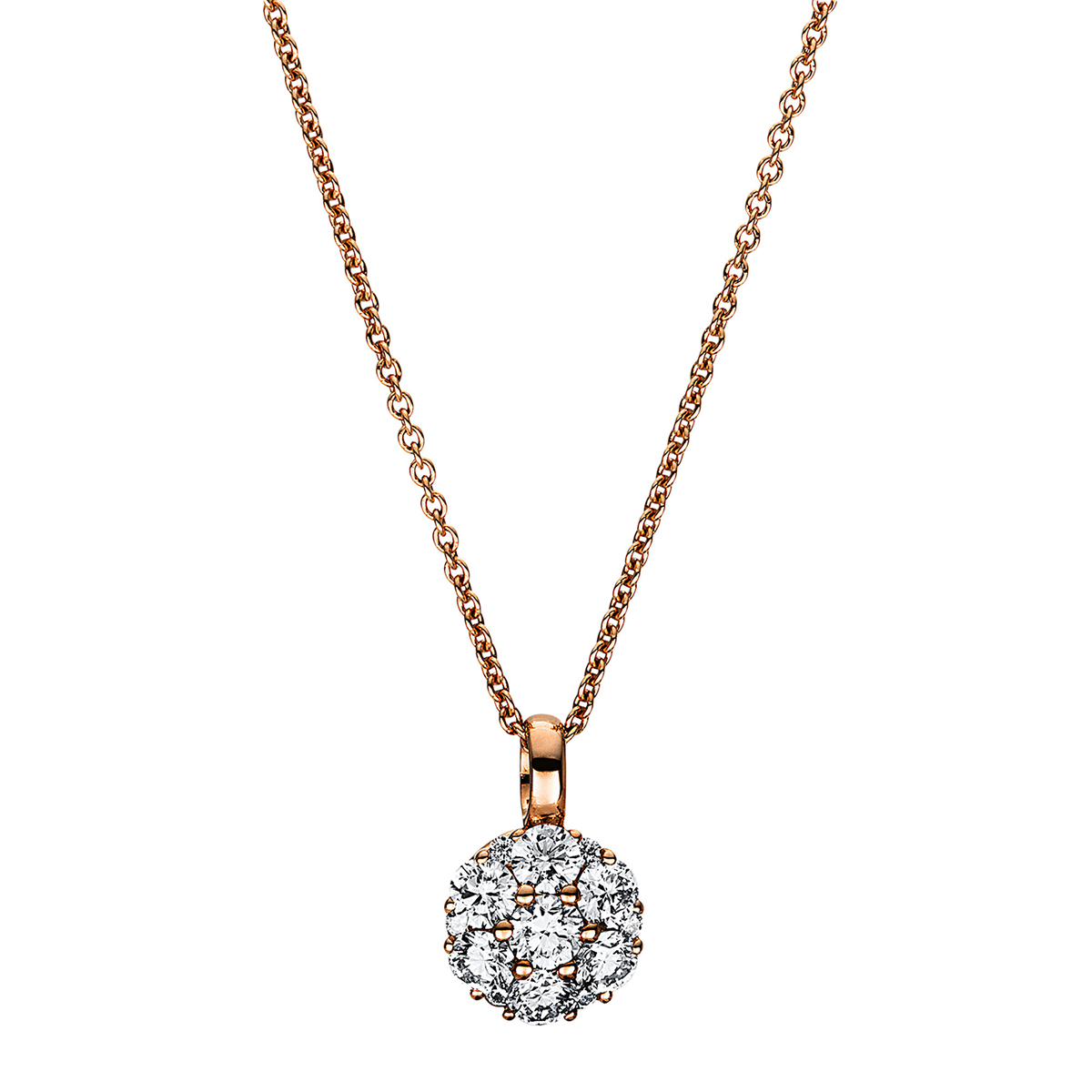 Collier 18 kt RG, mit ZÖ 38,5 cm