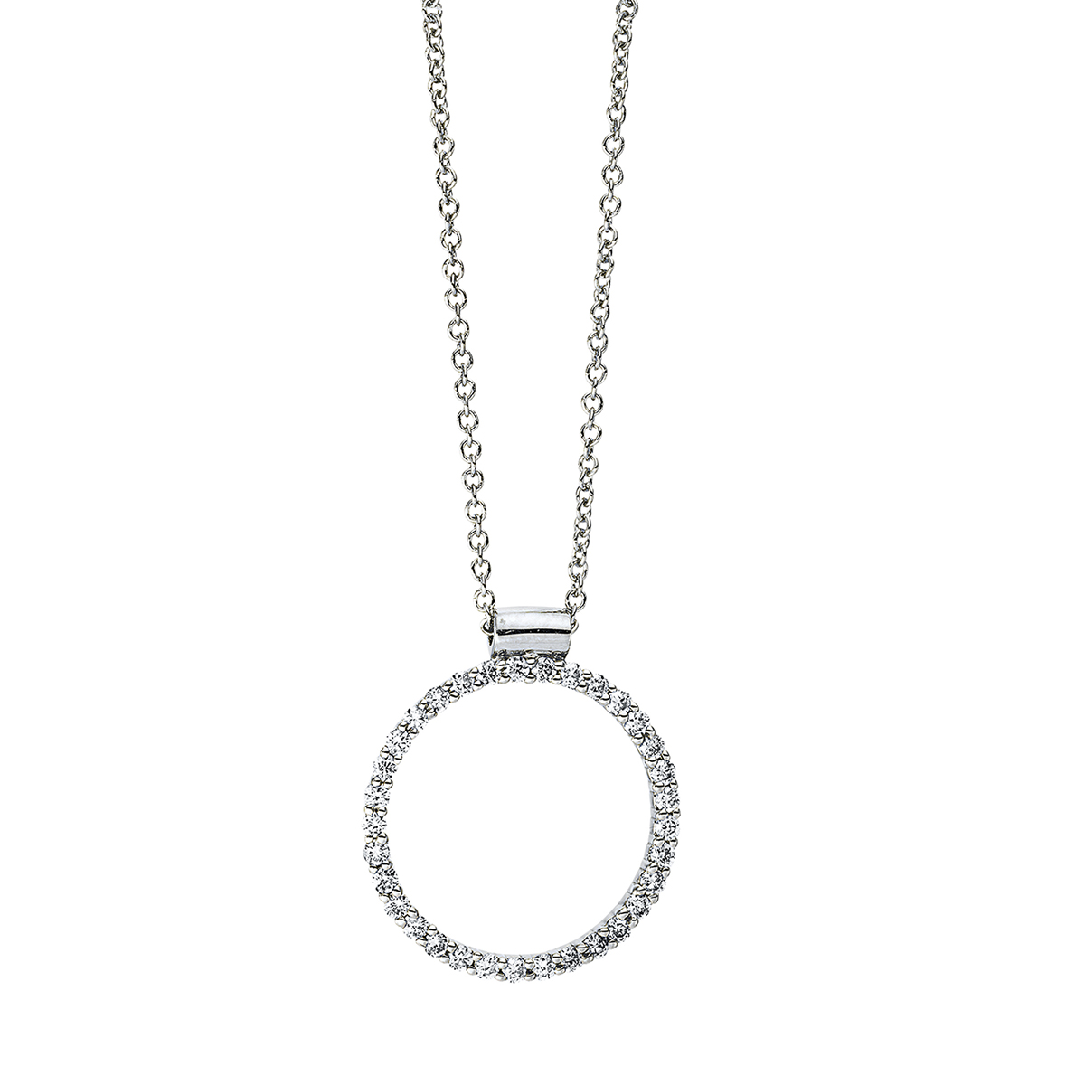 Collier 14 kt WG Kreis, mit ZÖ 40 cm