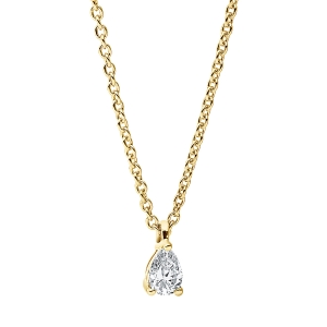 Solitaire Collier  18kt Gelbgold mit ZÖ 42 cm mit 0,10ct Diamanten