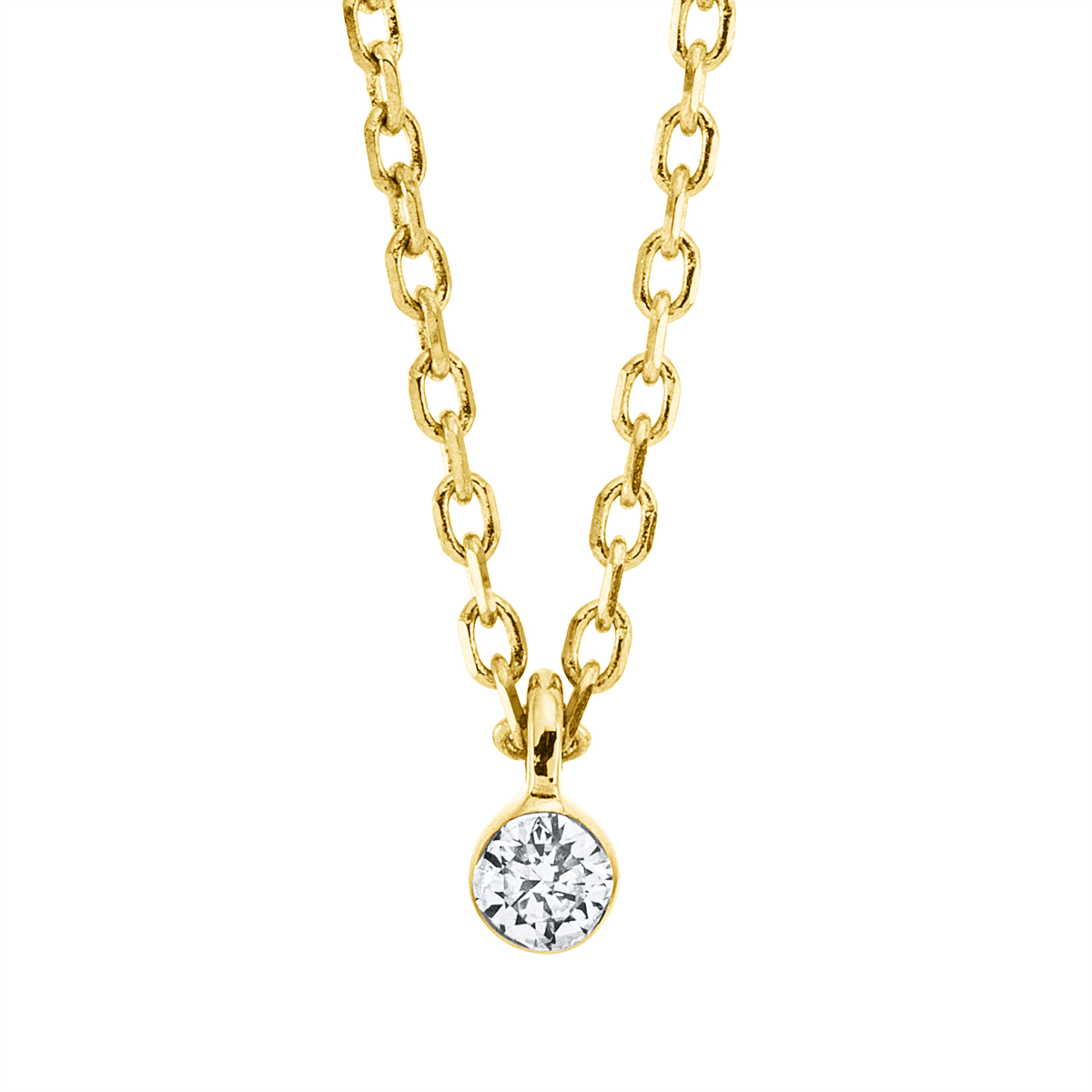 Solitaire Collier  18kt Gelbgold mit 0,05ct Diamanten