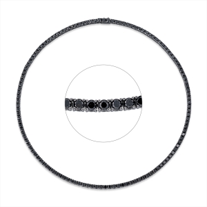 Tennisarmband 4er-Krappe 18kt Weißgold Fassung teils schwarz rhodinie mit 16,00ct Diamanten