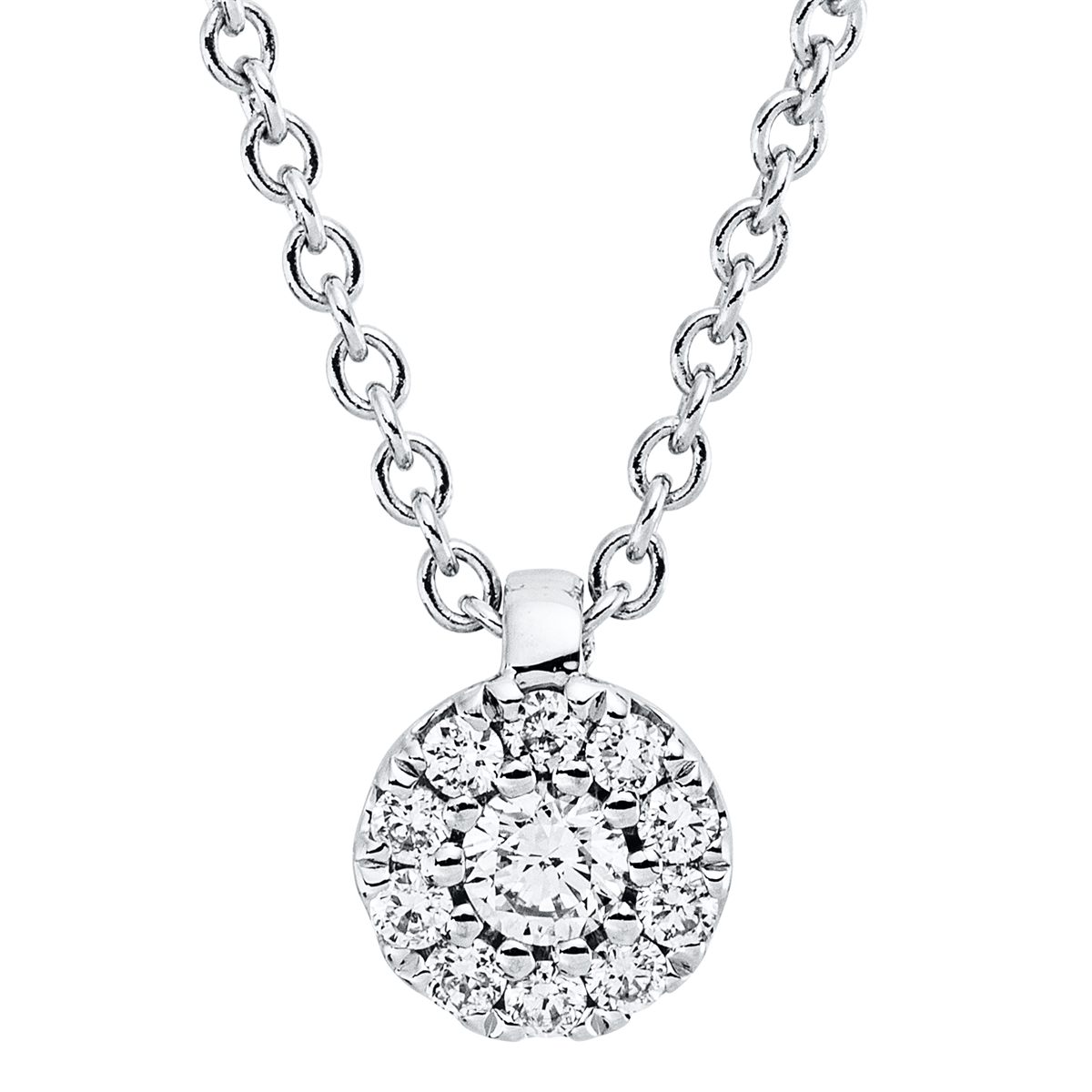 Collier 18 kt WG, mit ZÖ 42 cm