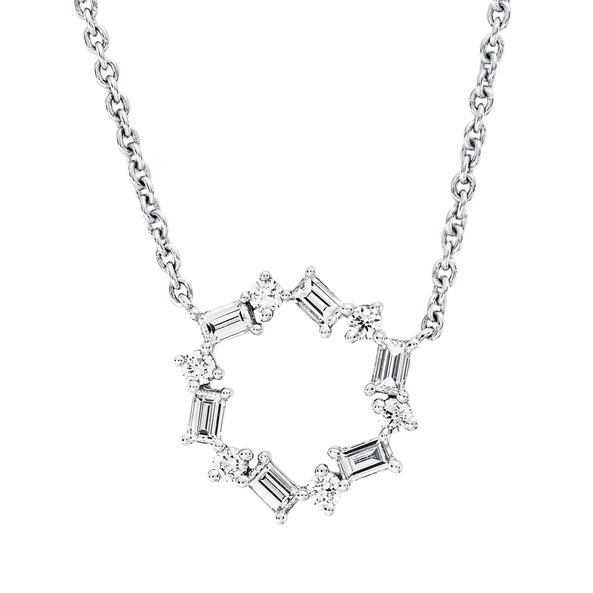 Collier 18 kt WG, mit ZÖ 40 cm