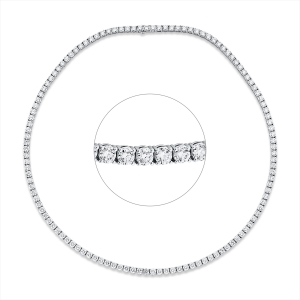 Tenniscollier 4er-Krappe 18kt Weißgold mit 18,15ct Diamanten