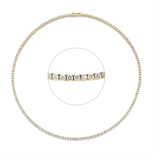 Tenniscollier 4er-Krappe 18kt Gelbgold Premium Edition mit 8,23ct Diamanten