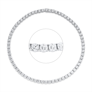 Tenniscollier 4er-Krappe 18kt Weißgold Premium Edition, 66 GIA's mit 59,44ct Diamanten