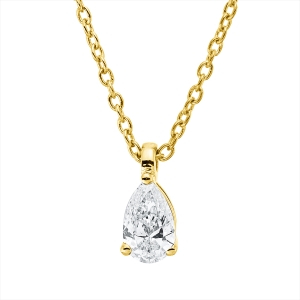 Solitaire Collier  18kt Gelbgold mit ZÖ 42 cm mit 0,20ct Diamanten