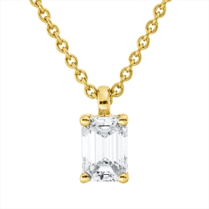 Solitaire Collier  18kt Gelbgold GIA7521886089, ZÖ 42 cm mit 0,31ct Diamanten